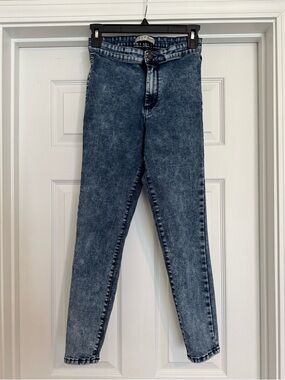 Denim&Co High-Rise Acid Wash Blue Jeans